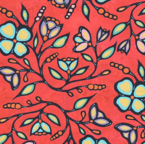Ojibway Florals Red