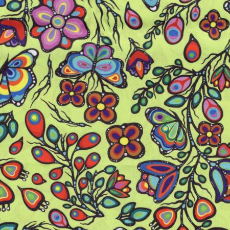 Ojibway Florals Lime 05