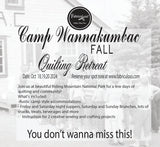 Camp Wannakumbac Fall Retreat Oct  18,19,20 2024