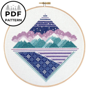 Cross Stitch “Frozen Peaks” by Pigeon Coop