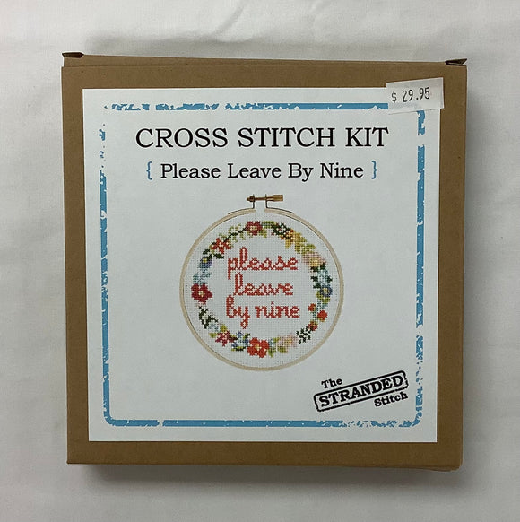 Cross Stitch Kit “Please Leave By Nine” by The Stranded Stitch