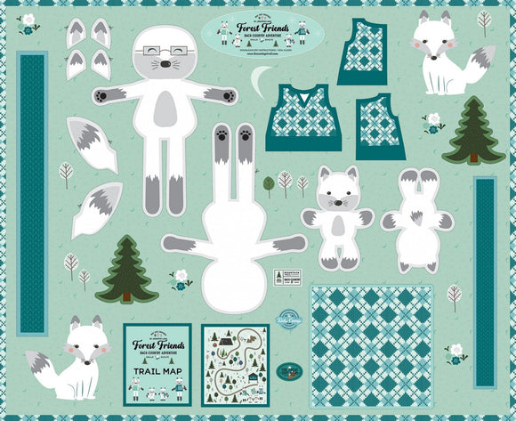 Forest Friends Doll Panel Todd Arctic Fox
