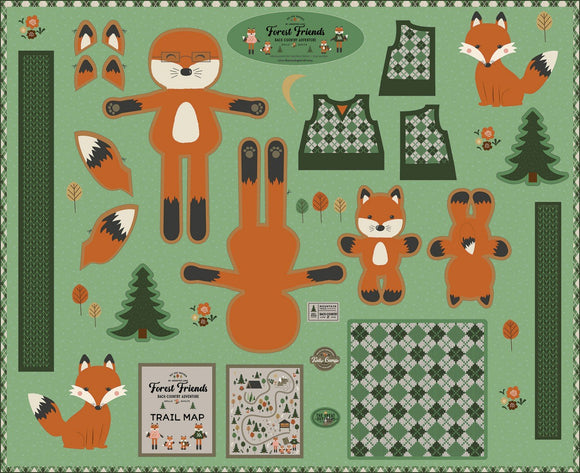 Forest Friends Doll Panel Todd Woodland Fox