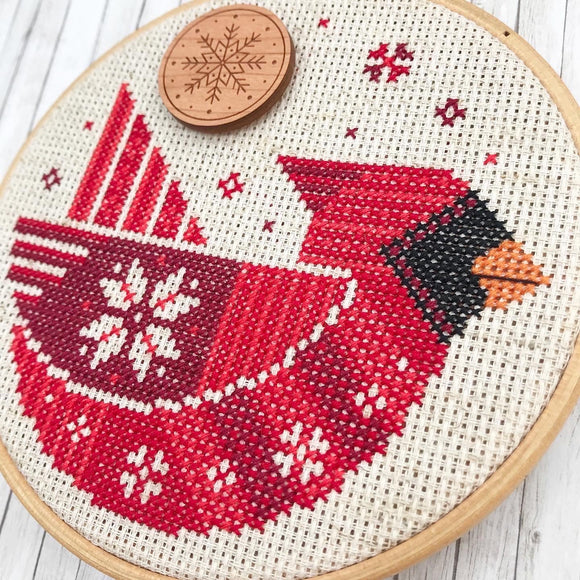 Cross Stitch “Festive Cardinal” by Pigeon Coop