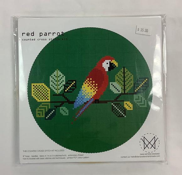 Cross Stitch Kit “Red Parrot” by Diana Watters Handmand
